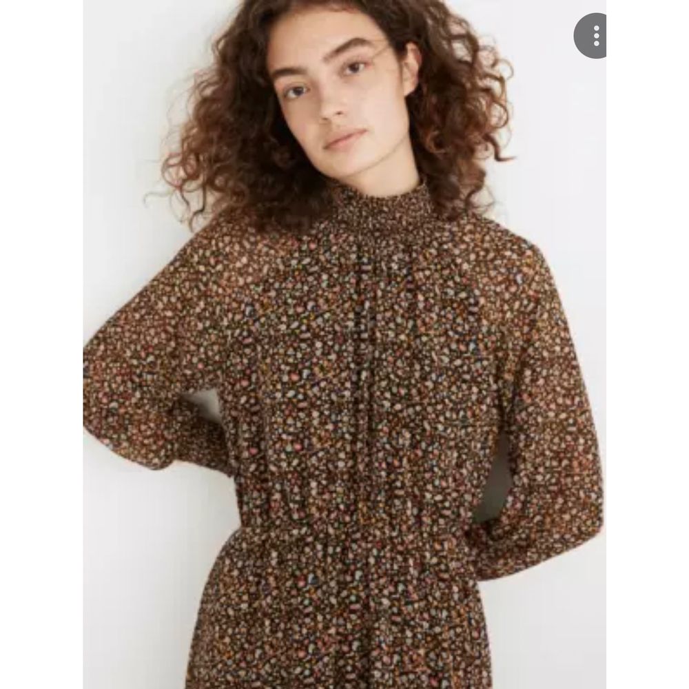 Madewell Brown Floral Midi Dress